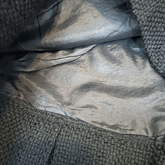 PRADA Tweed Ruffle Hem Skirt Wool Twill Knee Length Black Women's Size 42 US M - Picture 9 of 9